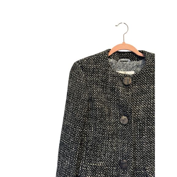 Vintage Max Mara Black Tweed Classic Blazer Jacket Size 8 - Picture 7 of 14